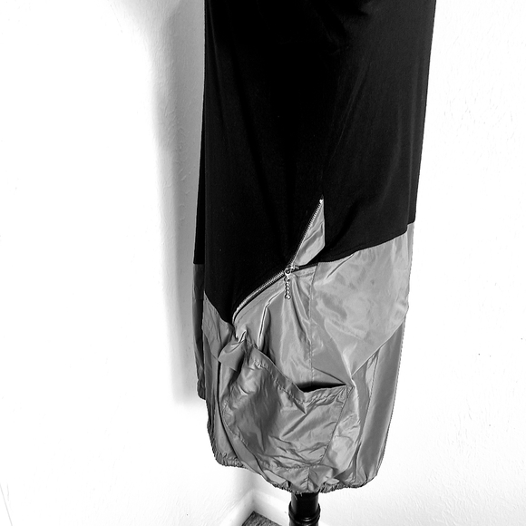 Comfy USA Sara Tunic Dress Black/Gray Mixed Material Size Large RARE Futuristic - Picture 9 of 15